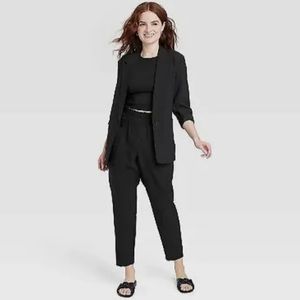 BLACK HIGHWAISTED WORK PANTS